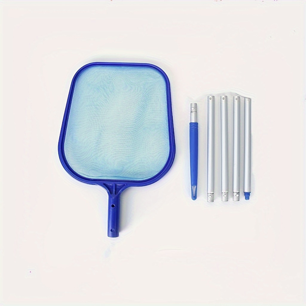 

Outdoor Patio Pool Leaf Skimmer Net With 5-section Aluminum Telescopic Pole, Manual Pool Cleaning Mesh Net Without Electricity