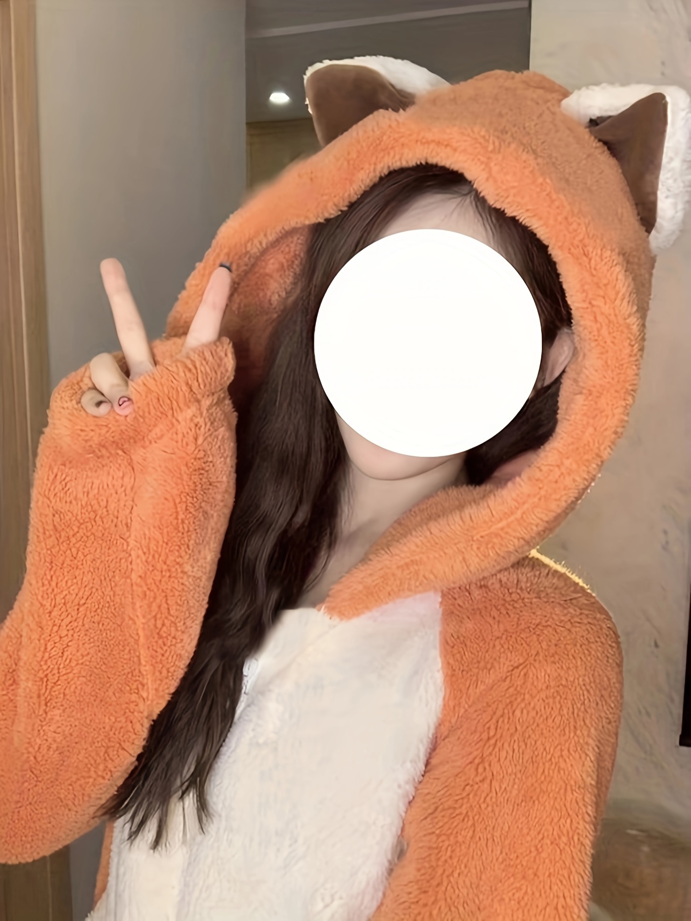 Männer Overall Pyjama Aus Kunstwolle - Langarm Mit Kapuze Winter Schlafanzug