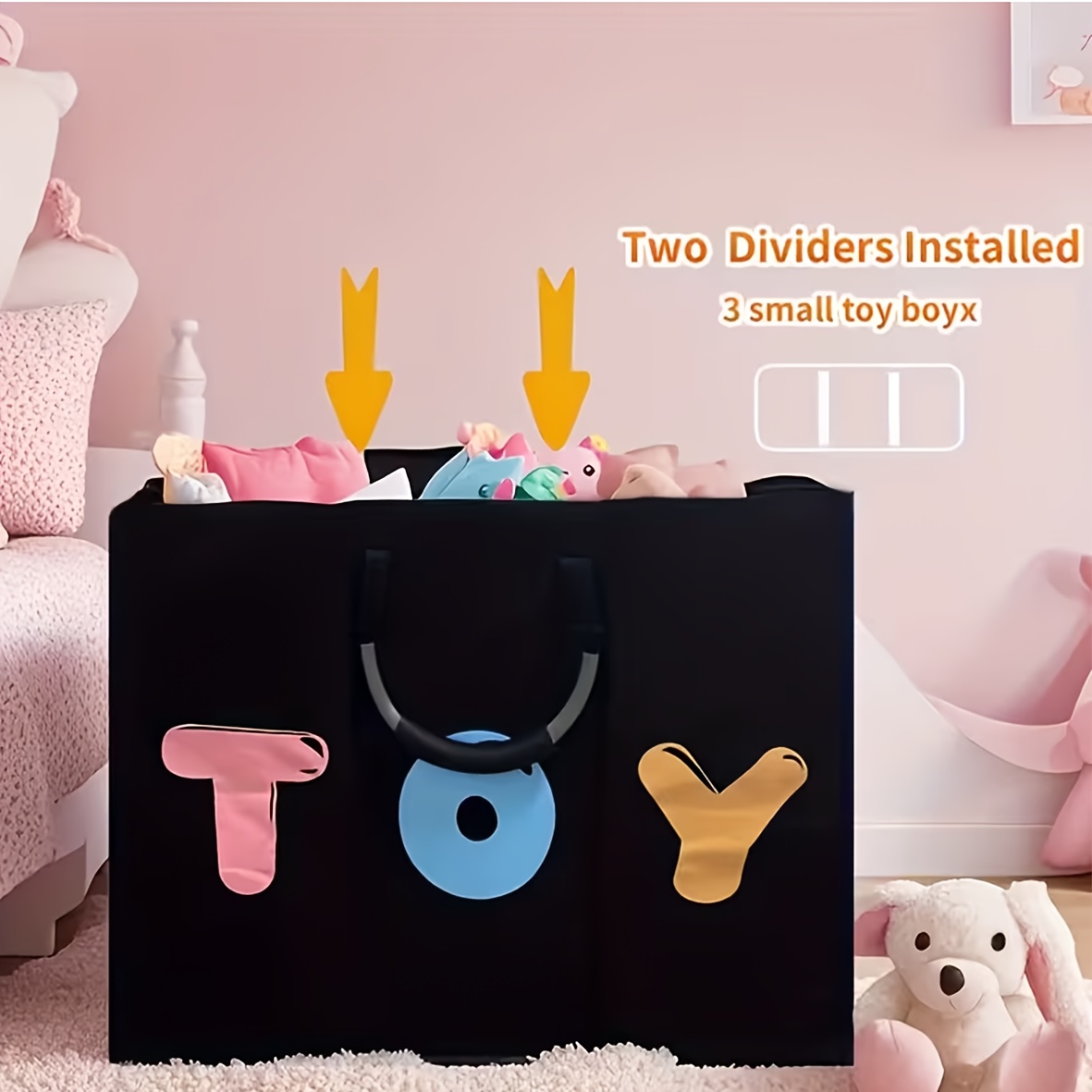TEMU Large Storage Baskets, Foldable Sturdy Storage Baskets, Suitable For Children, Boys, Girls, Rooms, Playrooms, And Dressing Rooms, Organizer For