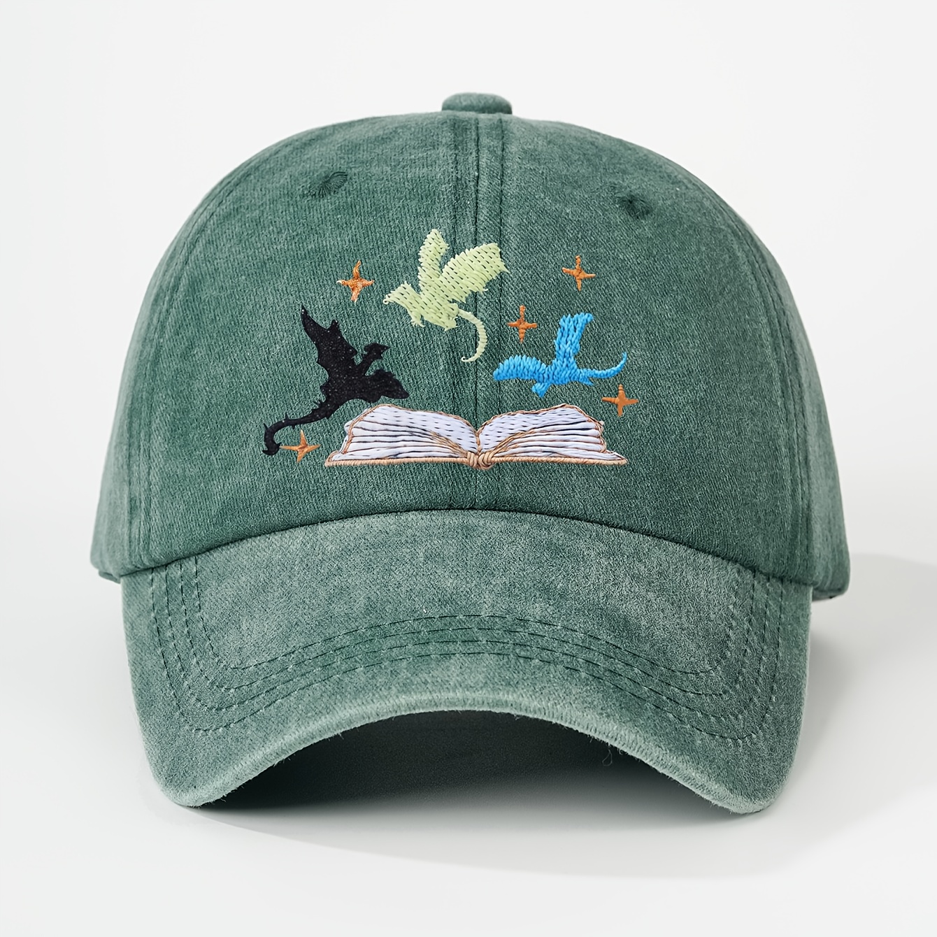 TEMU 1 Embroidered Flying Washed Baseball Cap Neutral Trucker Hat Breathable Adjustable Golf Cap Women's Summer Fashion Curved Brim Hat Unisex Y2k