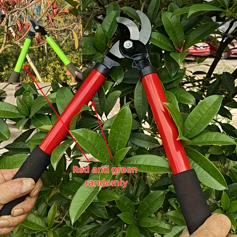 Decorative Branch Shears - Modern Long Handle Scissors With -5 Carbon Steel Blade, Durable Metal Gardening Pruning Shears For Home Thick Branches And Hedges Red And Green Random Colors