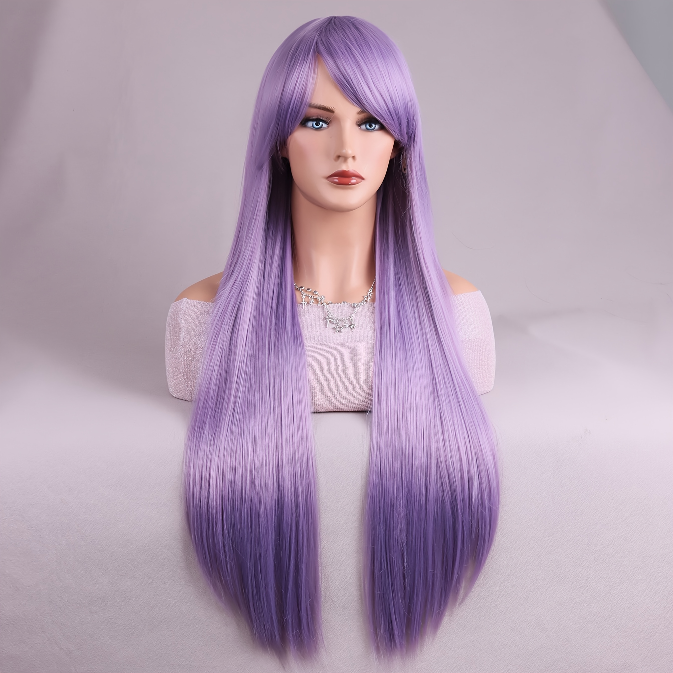 TEMU Cos Wig Color Long Straight Hair Cosplay Wig European And American Anime Wig Halloween Wigs