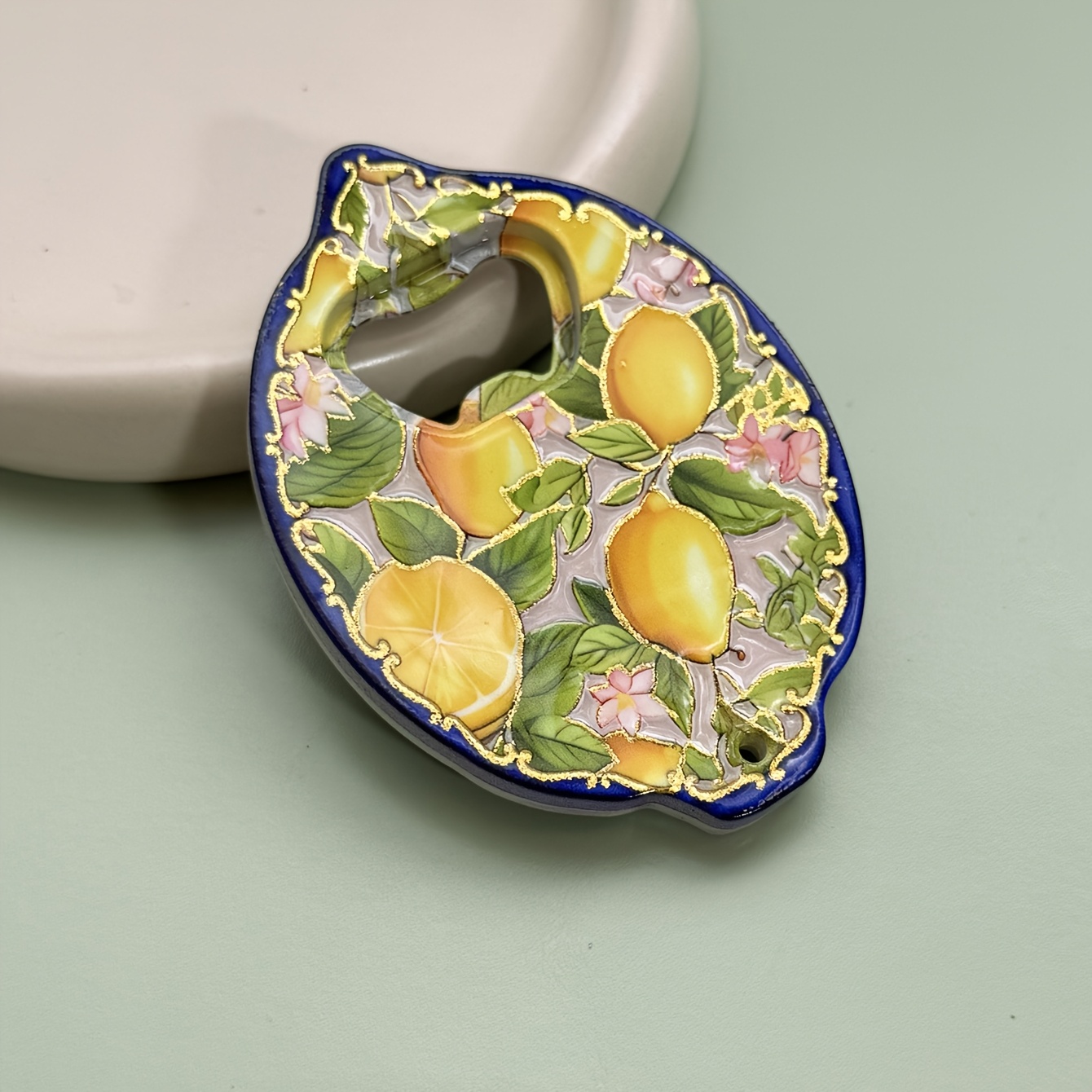 TEMU 1 ouvre-cuillère citron aimant de réfrigérateur décoration pour Noël, Pâques, Thanksgiving - Cadeau