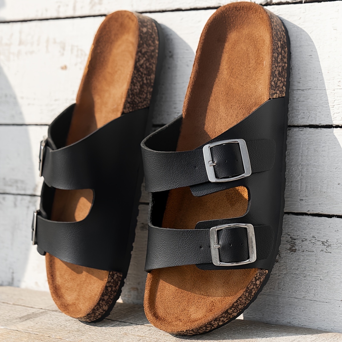 mens adjustable open toe breathable slippers comfy non slip durable casual shoes for mens outdoor activities details 1