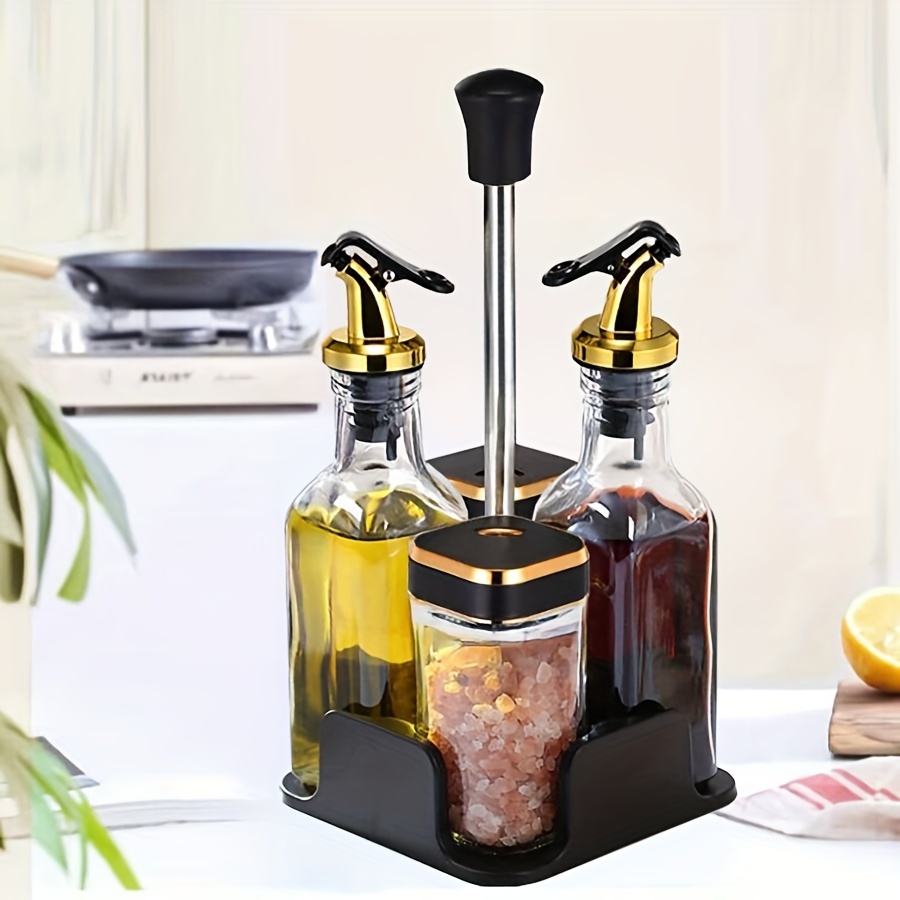 

Salt And Pepper Bottle Vinegar Oil Set (5-piece Set) The Rotating Design Of Bottle Cap Allows For More Pouring And Leak Proof Design Of The Oil And Vinegar Dispenser