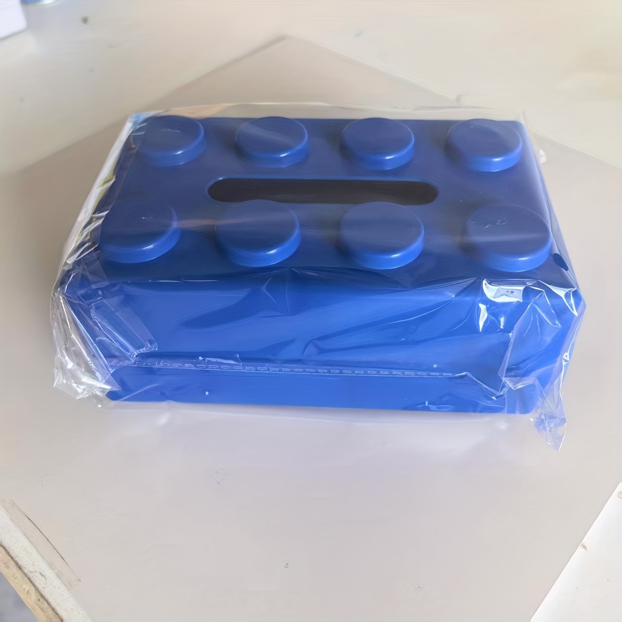 TEMU Kreative LEGO-Stil Tissuebox, Mehrfarbige Optionen Rechteckiges Design mit 8 Runden Punkten oben, ähnlich klassischen Steinen zentraler
