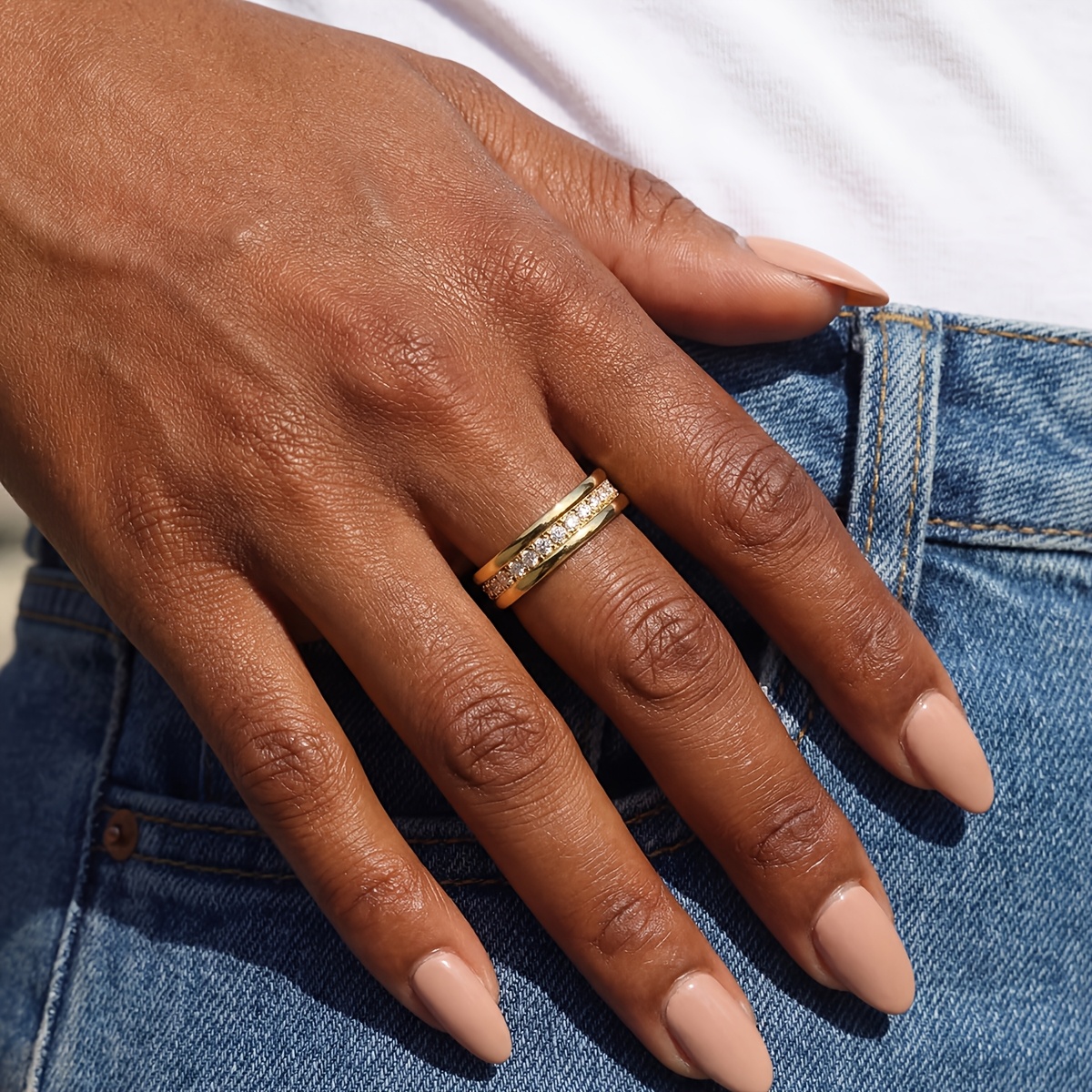 Women's Exquisite Single-Row Ring, Versatile Everyday Accessory