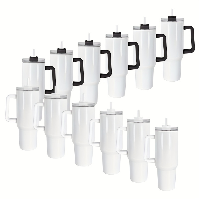 

12pcs 40oz Double Wall Insulation Stainless Steel Sublimation White Mug With Removable Handle