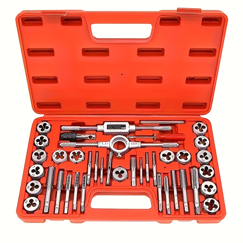 

40pcs Tap And Die Set, Metric Size Standard & Sae Thread Tool Set, Threading Tool Set With Complete Accessories And Storage Case