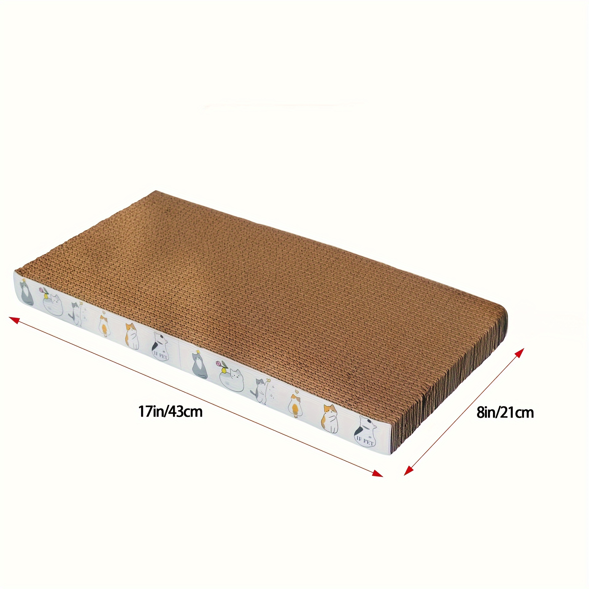 TEMU Grande Tapis Griffoir en Carton pour Chat - Planche à Gratter Durable pour Chats d'Intérieur, Design Réversible avec Motif , Base Antidérapante,