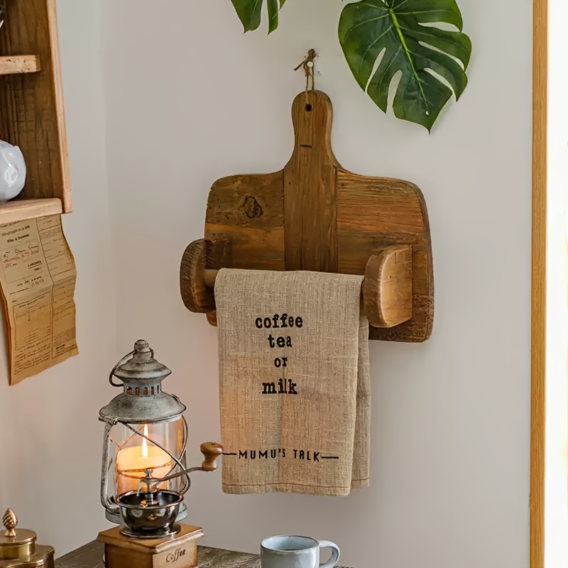 creative decorative toilet paper holder kitchen paper towel rack dining table cutting board organizer and dishcloth hanger Product details 1