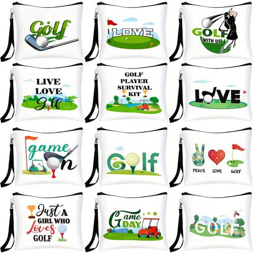 24 piezas de bolsa de regalo de golf, bolsas de cosméticos de golf, accesorios de golf para mujeres y hombres, bolsa de inspiración de golf, organizador de tocador de golf con cremallera, de muñeca de golf para jugadores de golf, regalo para amantes del golf, 12 estilos, para favores de , para favores de .