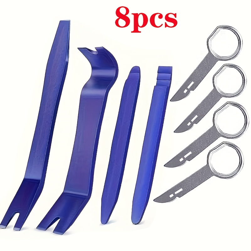 TEMU 8pcs Car Trim Assembly/disassembly Tool Kit, Including Audio Radio Removal Key, Audio Repair Tools, Dvd Repair Tools, Dashboard Disassembly