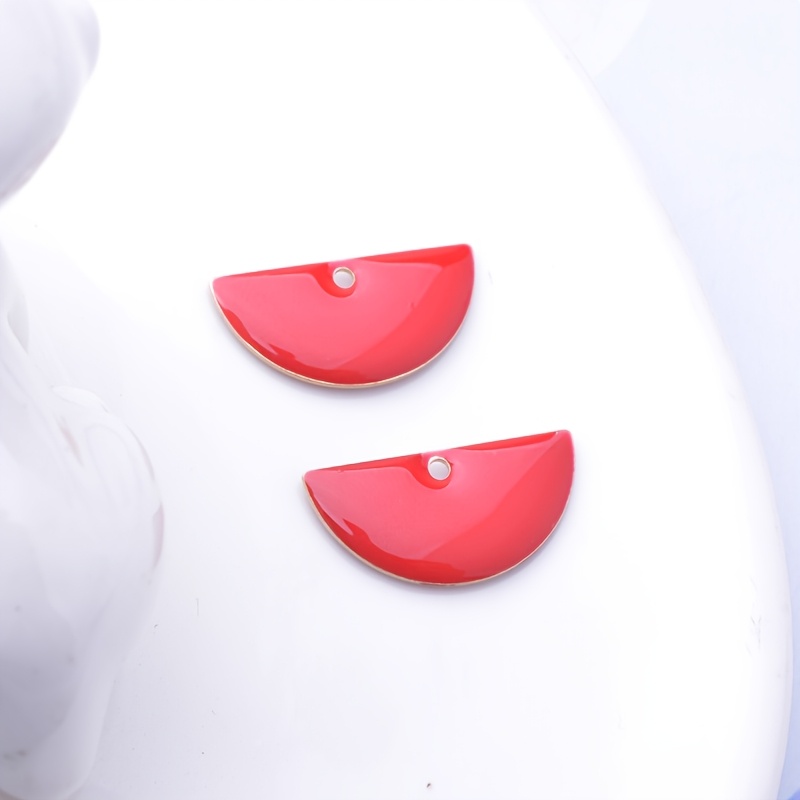Copper Enamel Half Round Charms Pendant for Jewellery Making