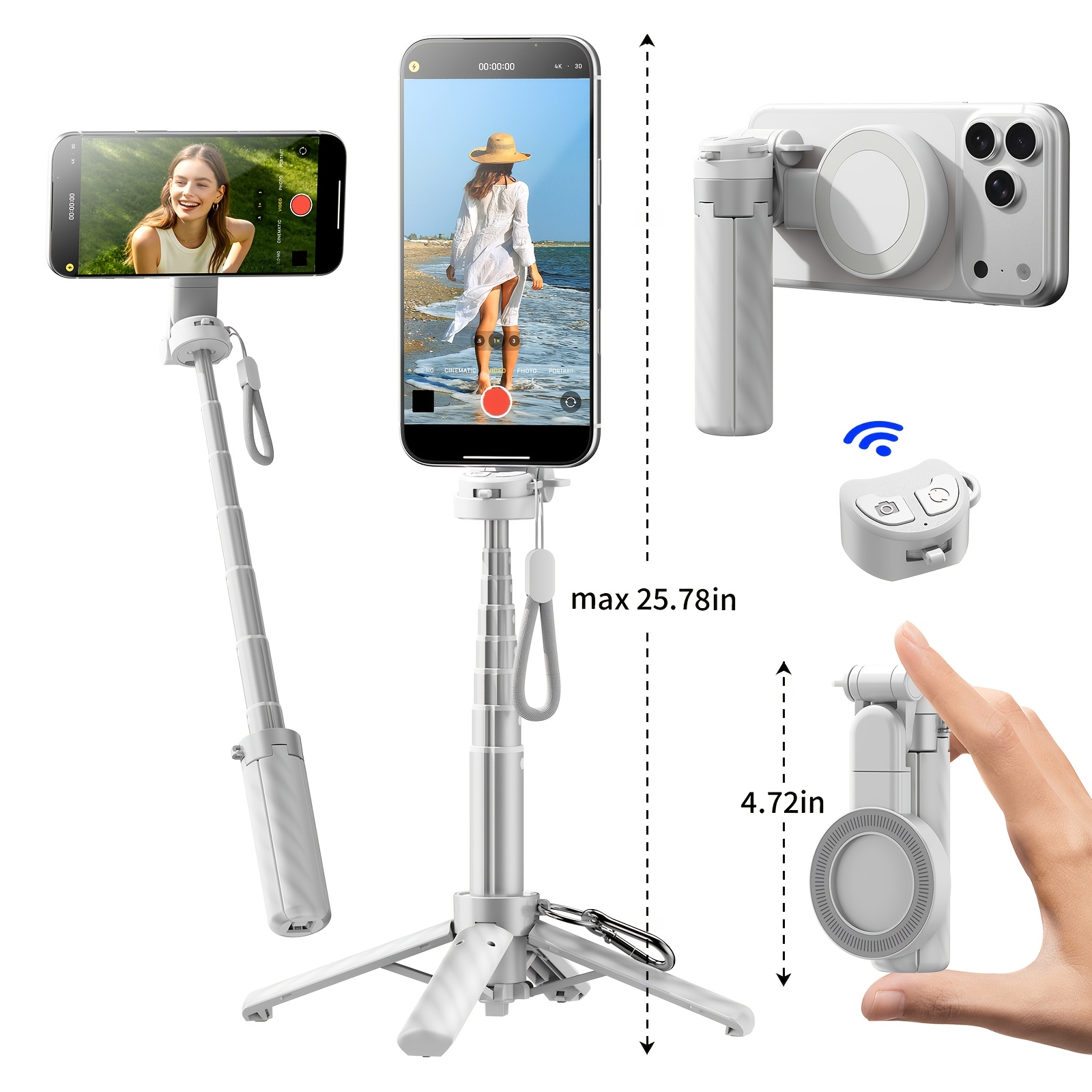 magnetic selfie stick sold on Temu United States