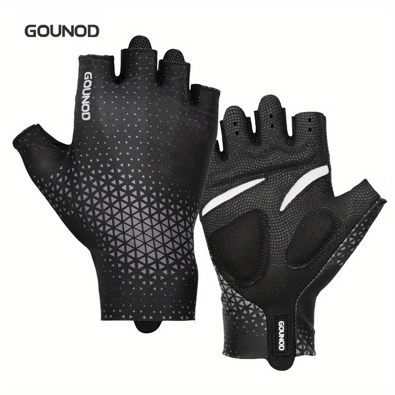TEMU 2 paires/1 paire de gants de cyclisme sportifs demi-doigts - Été, tissu et élastique, antidérapante, respirant