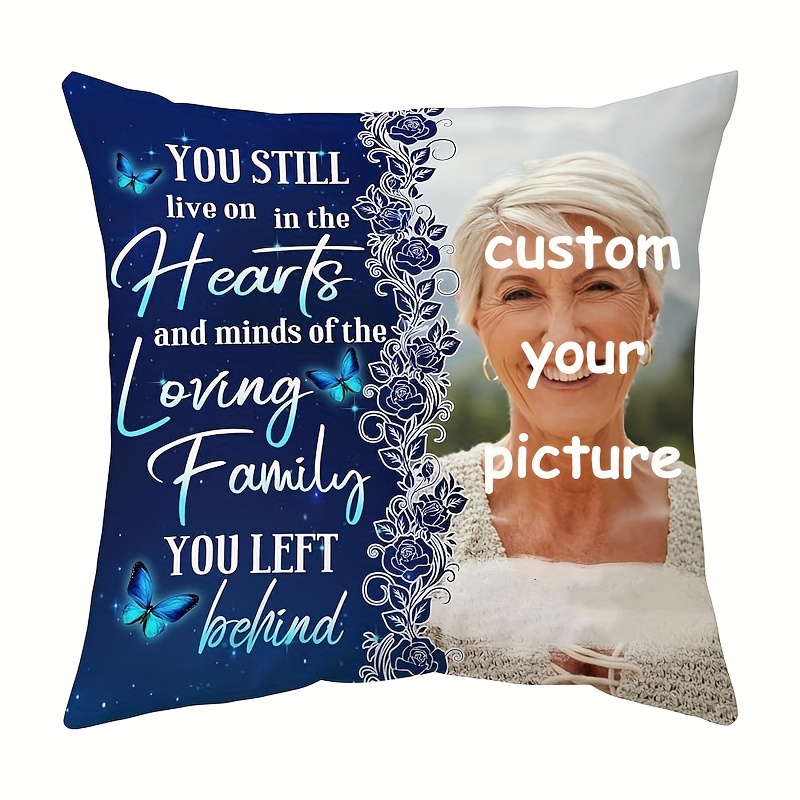 

1pc Photo Memorial Gift For Personalize The Bereaved When Tomorrow Starts Without Me Super soft short plush throw pillow loss 18x18 inch (no pillow core)