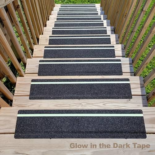 item picture pack non tape with glow in the dark stripe high friction tape strips anti skid tape for steps outdoor basement stair treads 6 x 24 inch