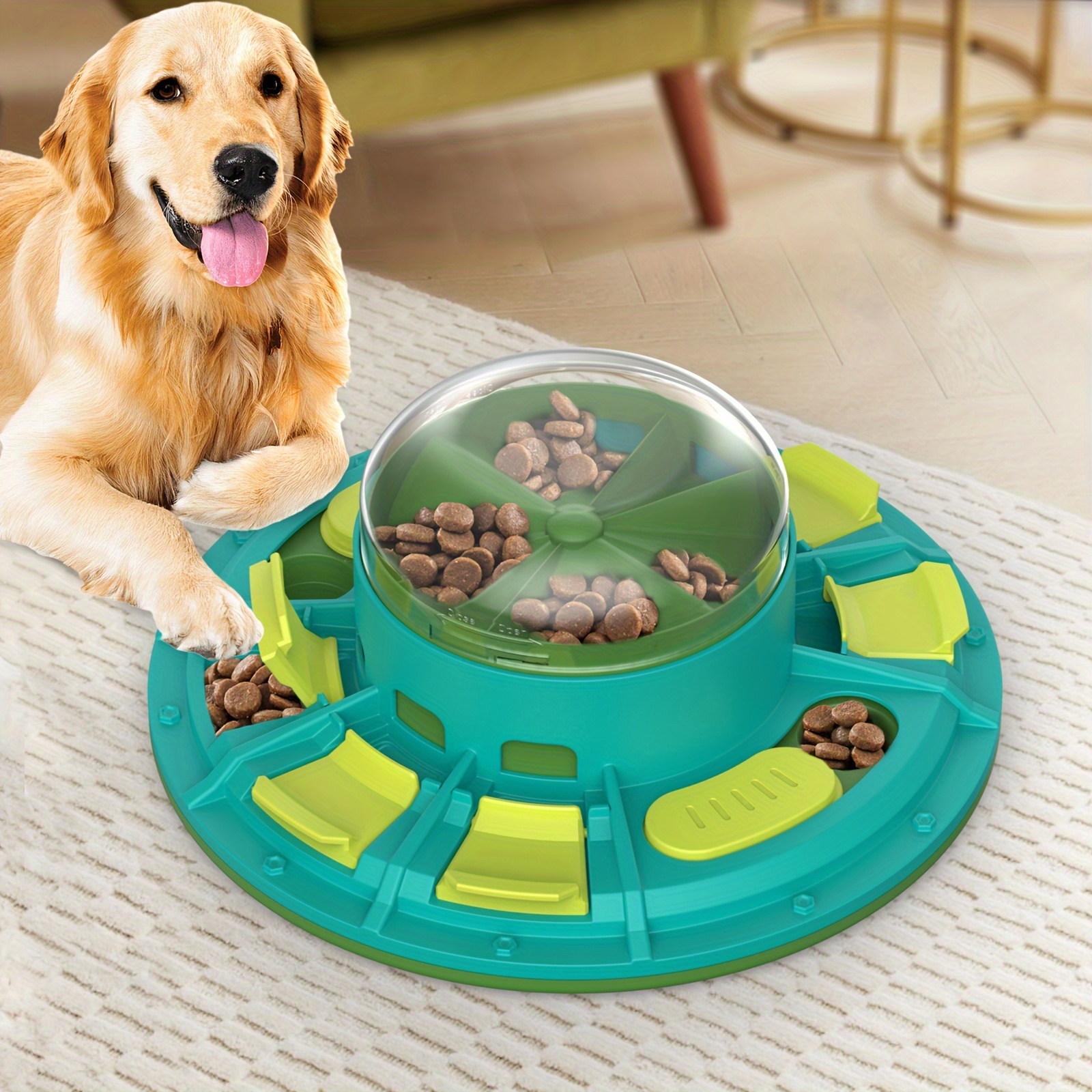 

Bol Interactif à Alimentation Lente pour Chien - Jouet Puzzle d'Entraînement IQ pour Toutes les Races, Plastique , Pas de Piles Nécessaires