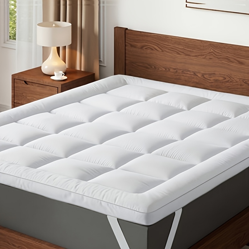TEMU 10cm High-quality Mattress Topper With 1000 Gsm Microfiber Filling, Soft Mattress Topper, Hotel Quality Tatami Mat For Single Or Double Bed, A