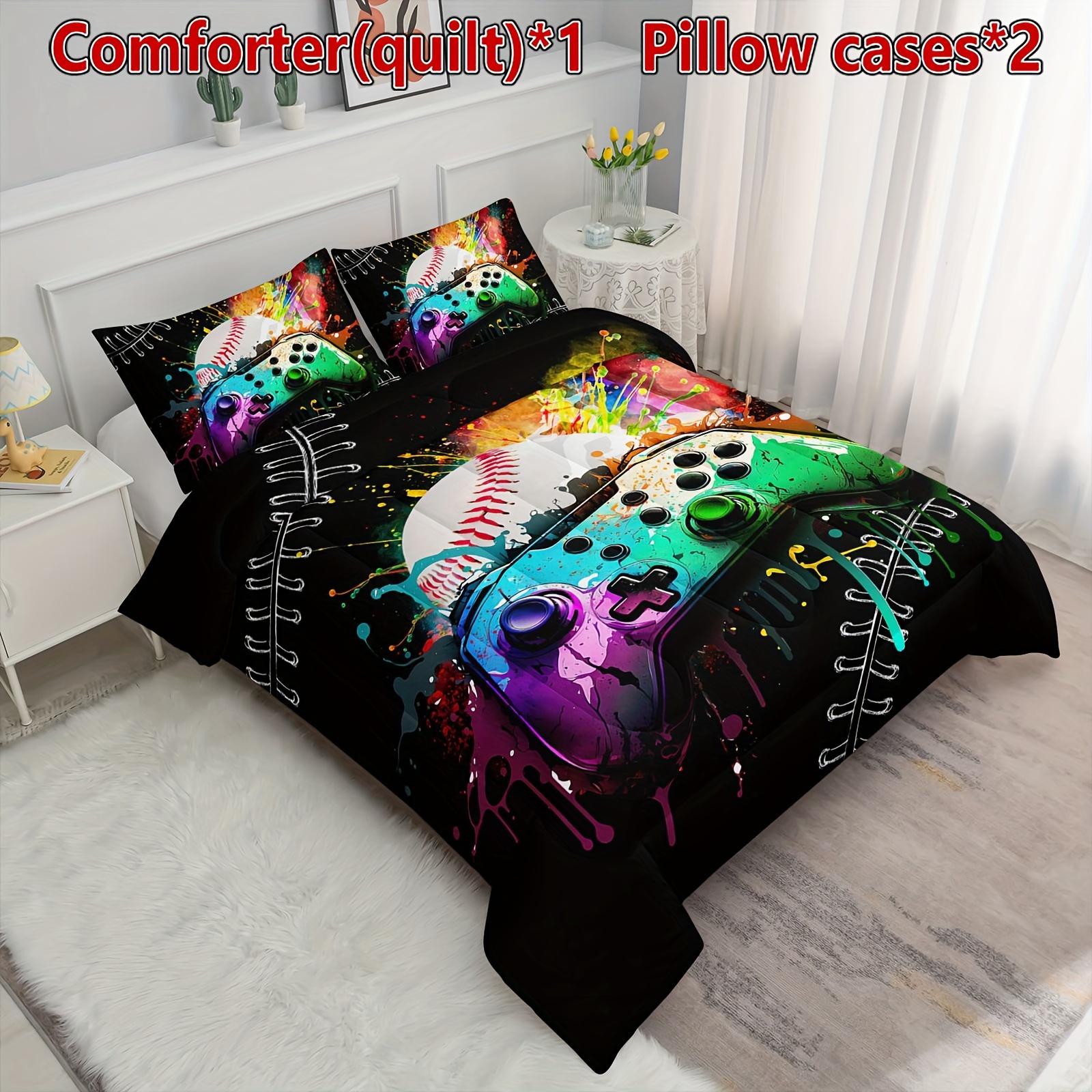 gamer full size boy comforter set