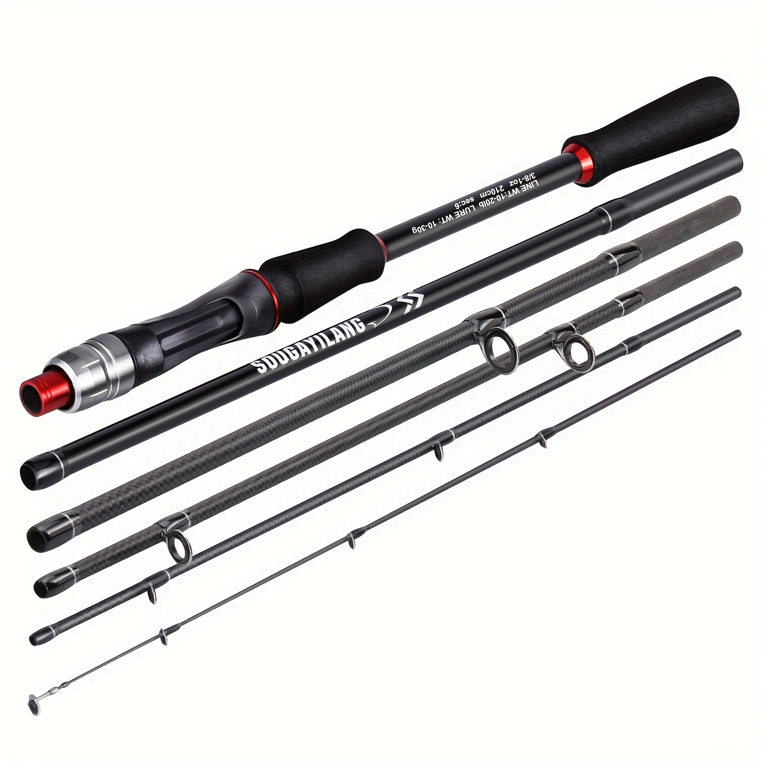 Sougayilang 5/6 Sections Spinning Fishing Rod Saltwater Fres