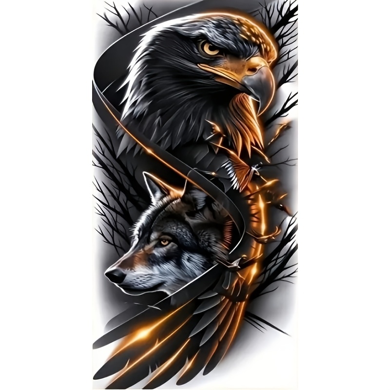 

Eagle & Wolf 5d Diamond Painting Kit - Diy Acrylic Drill Mosaic Art, Cartoon Animal Design, Craft Supplies For Home Decor, 19.7x39.4 Inches, New Diamond Painting Kits