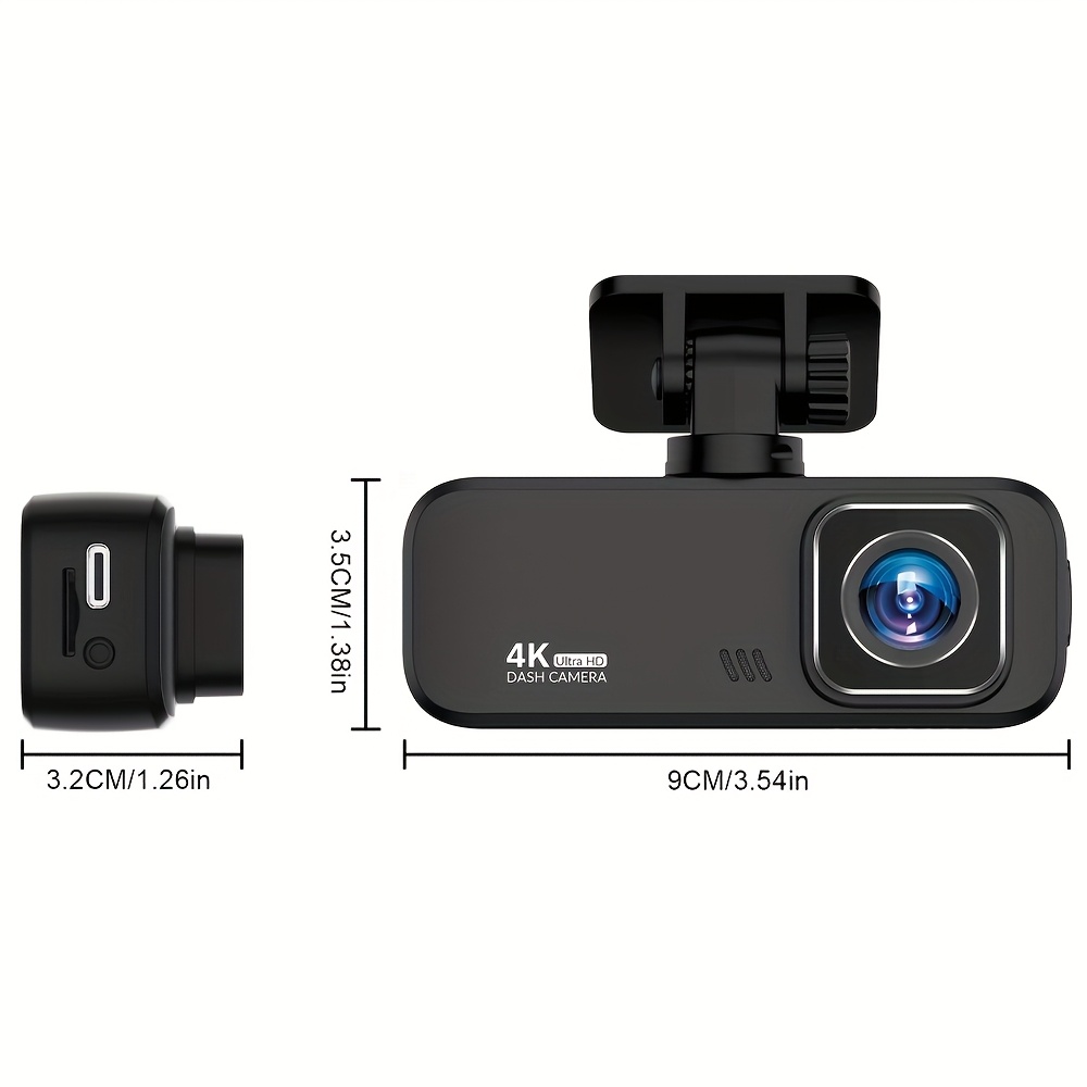 Dash Cam Front and Rear with 128GB TF Card, 4K+1080P Dual Dash Camera for Cars, 5.0cmIPS Display Mini Car Camera, APP Control, Built-in Wi-Fi & G-Sensor, 170° Wide Angle, WDR, Night Vision, Loop Recording, 24/7 Parking Mode, Support 256GB Card Max