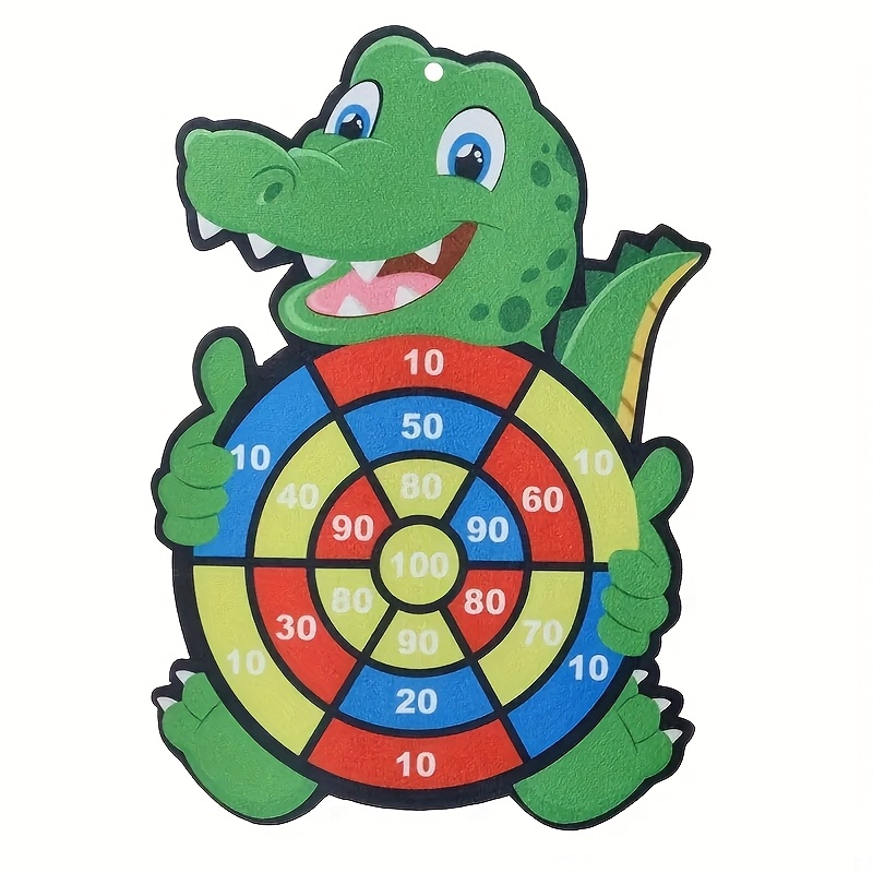 Crocodile Dart Board Game - 1pc, Polyester, Large Send Hook, Interactive Indoor & Outdoor Fun For Hand-eye Coordination, Includes 6/10 Sticky Balls (ball Random)