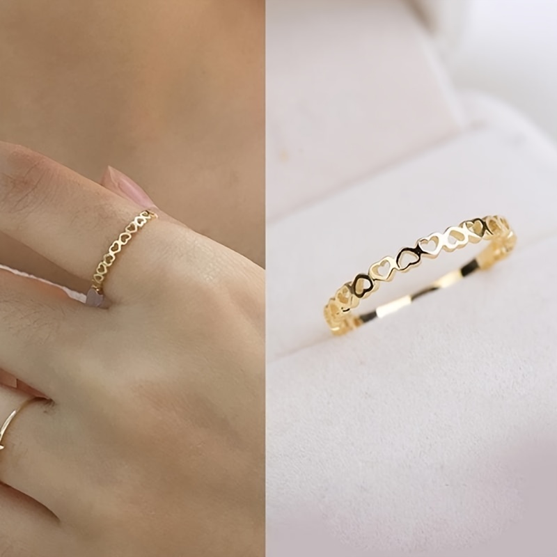 Golden Plated Heart Ring for Her