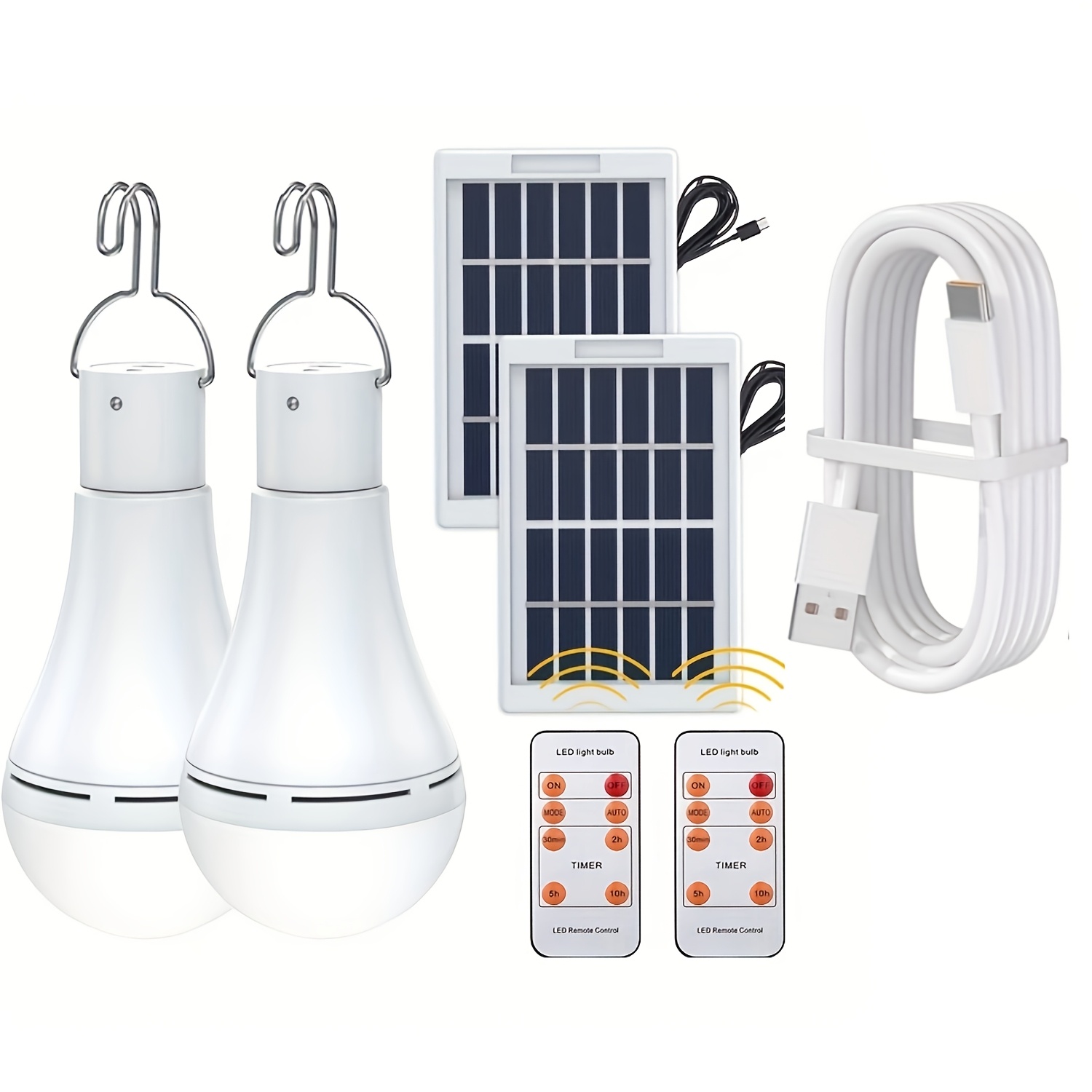 E-shop 4ER-PACK oder 2ER-PACK Solarleuchte für Hühnerstall, wiederaufladbar mit Fernbedienung und Timer, 4 Beleuchtungsmodi, -5000K, Campinglampen für