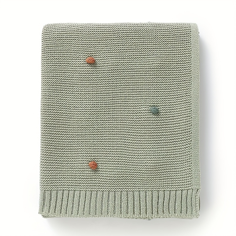 Image of Ins Baby Blanket Cute Colored Ball Hand-knitted Blanket 90*70cm Acrylic Home Out Blanket.
