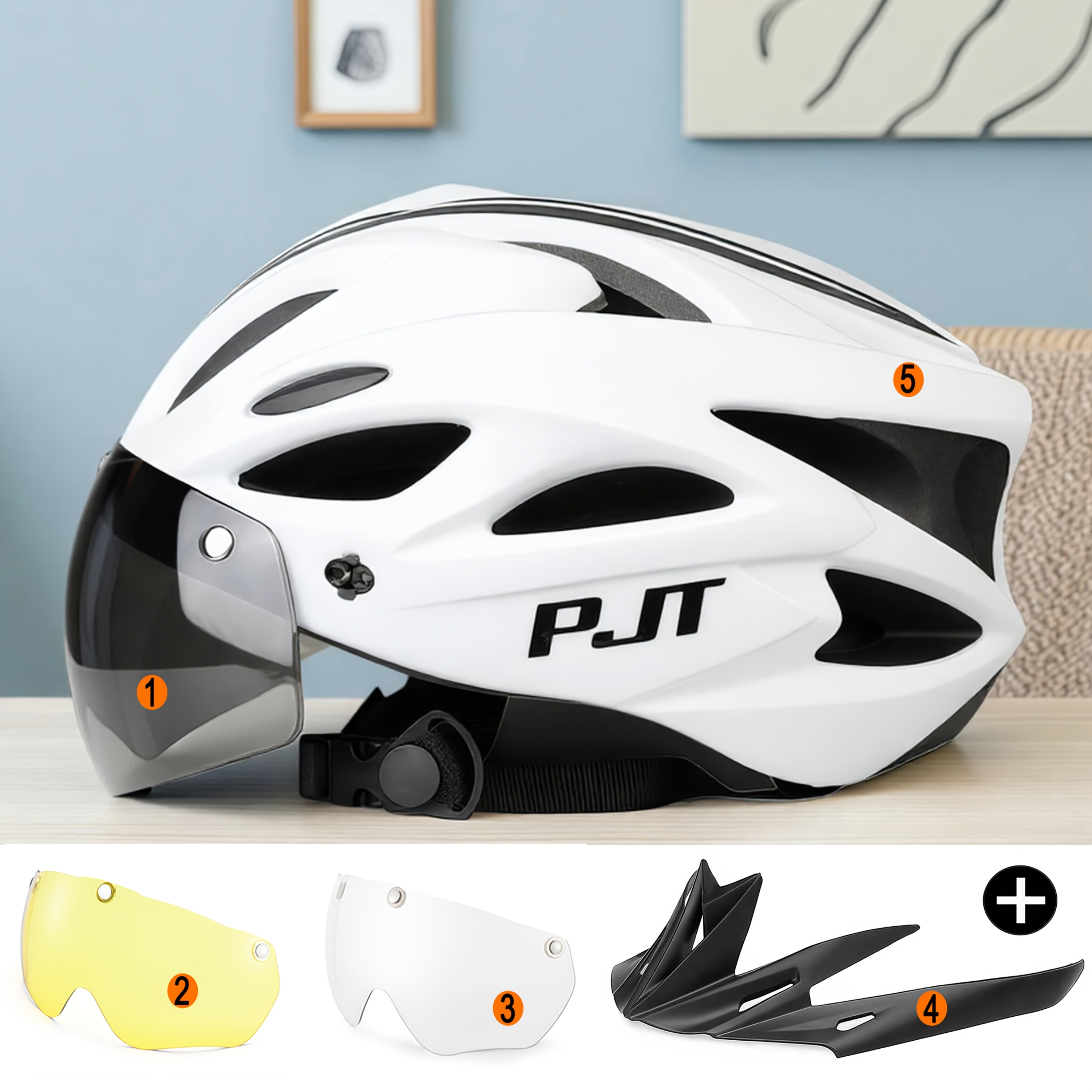 pjt matte detachable brim integrated goggle bicycle helmet high quality riding helmet high density eps bicycle riding helmet webbing adjustment system lining   have all   the safety helmet bicycle additions multiple riding   free  