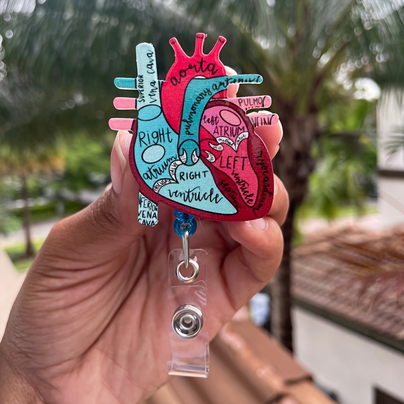 Art altered elements Anatomical Heart Badge Reel Retractable ID Holder  India