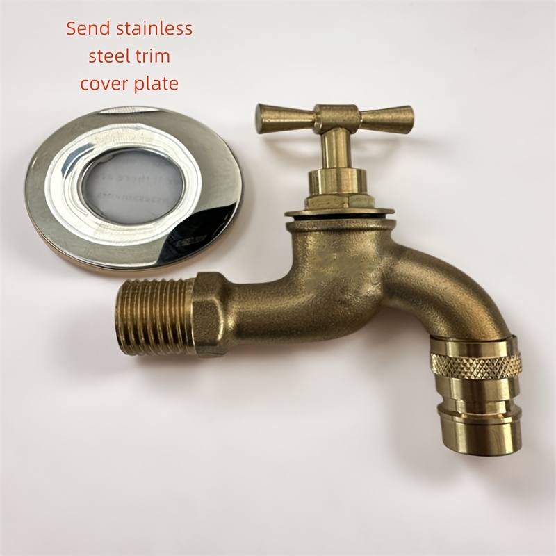 

Heavy-duty Brass Outdoor Faucet, 4/20mm Large Flow, Slow For Washing Machines - Includes Installation Hardware