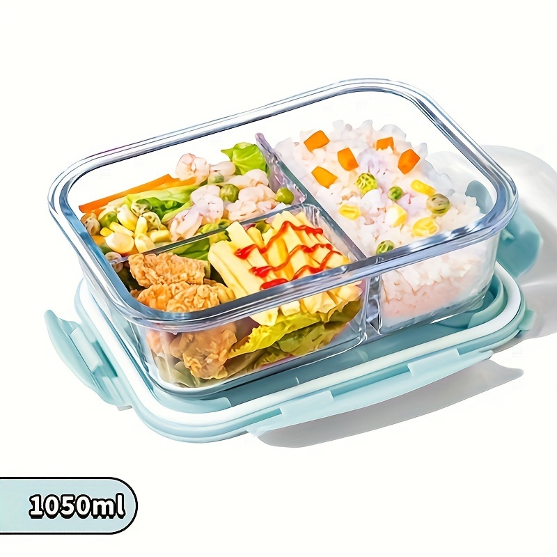 

High Borosilicate Glass Lunch Box - Microwave Safe, Reusable Food Storage Container For Office & School