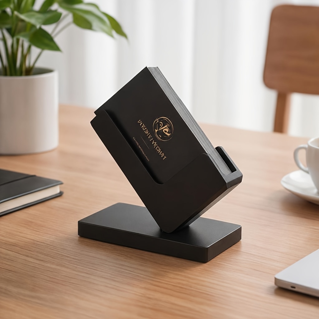 Top pick1pc Industrial Style Business Card Holder, Desk Display Stand, Minimalist Office Organizer for Workspace Or StudioOpen in new tab.