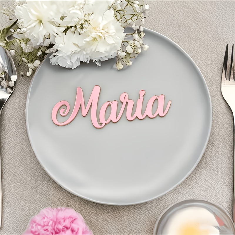 TEMU 1 Custom Acrylic Product With Brand Name, Suitable For Decoration On Occasions. In Multiple Colors And Styles, Ideal For Personalized Wedding