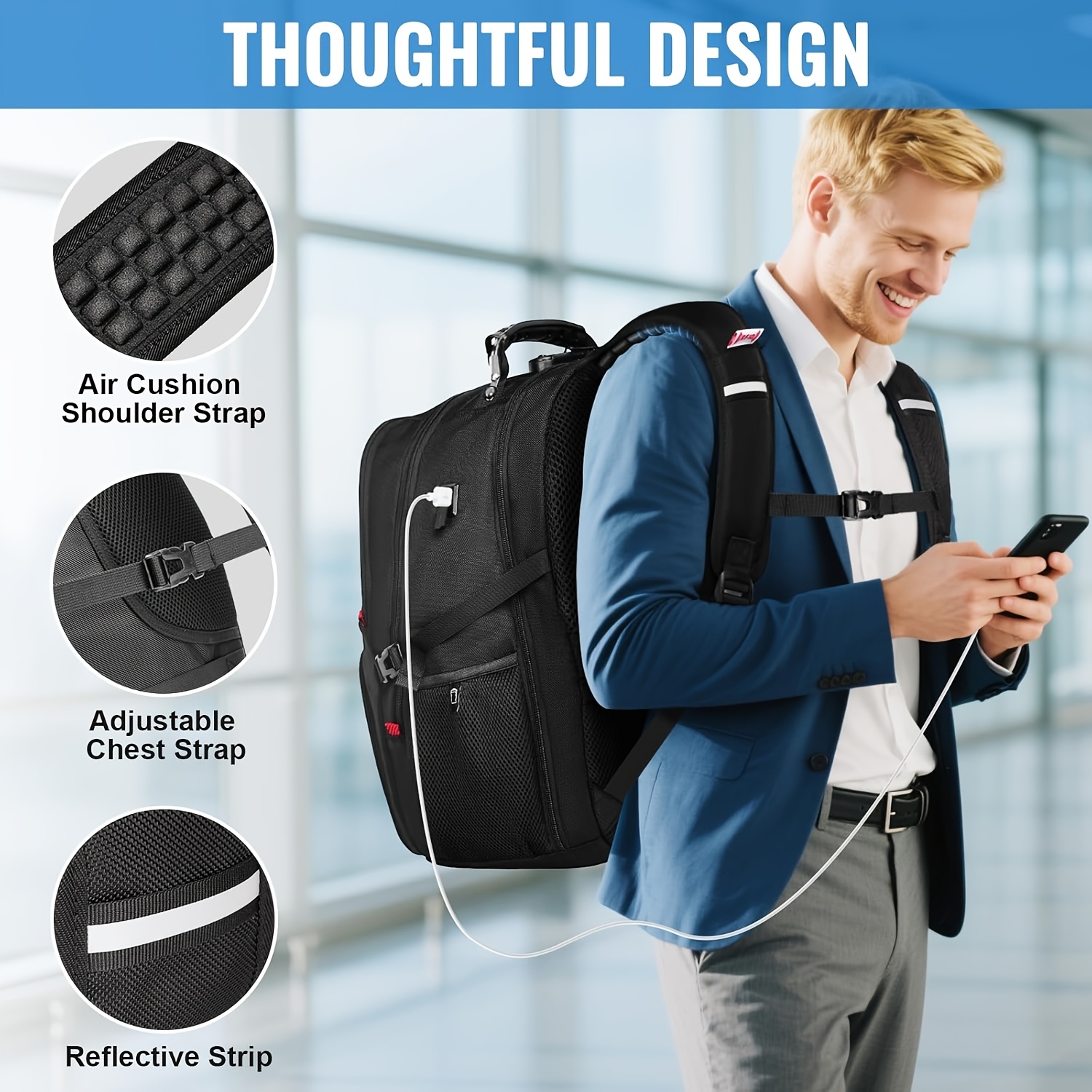 holiday anti theft travel backpack air tag pouch rfid - Temu Oman
