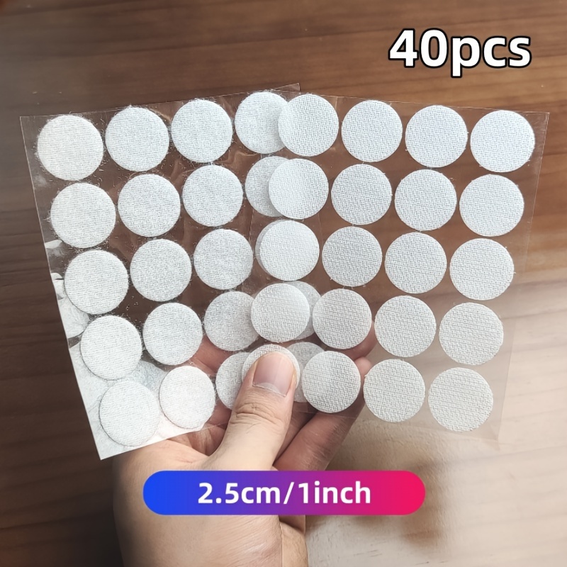 

40 Pack Of White Hook And Loop Coins, 1 Inch X 1 Inch, Heavy Duty, Adhesive Back, Perfect For Office Supplies And Crafts