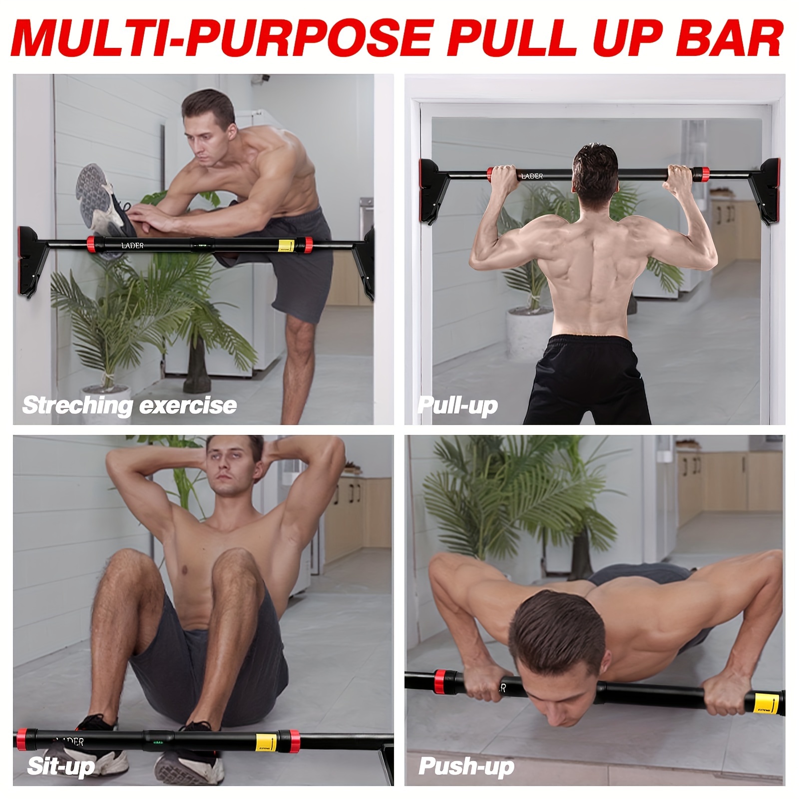 pull bar doorway strength training pull bars no screw Temu Germany