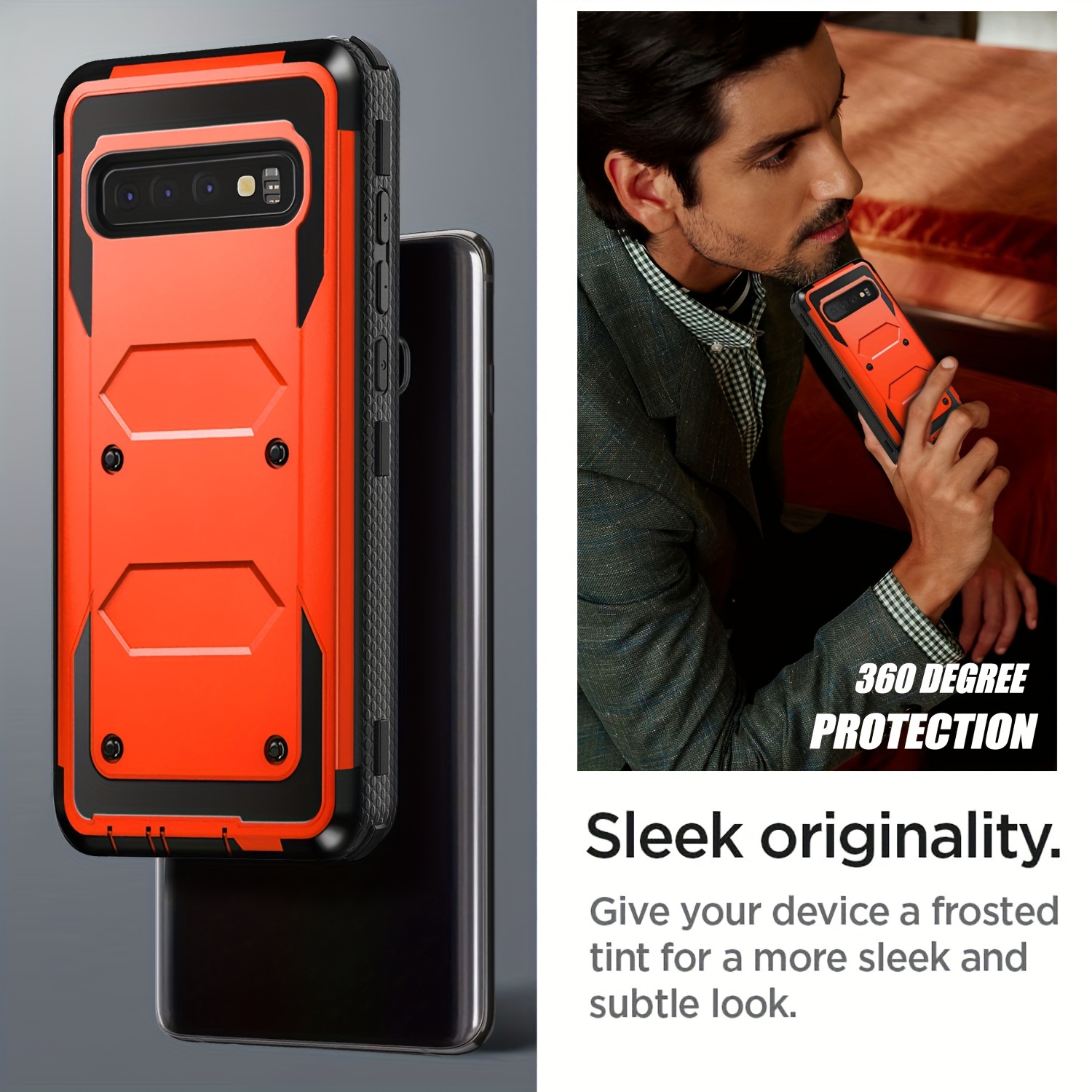 Samsung Galaxy S10 Plus S10e Hard Case Orange Phone Case