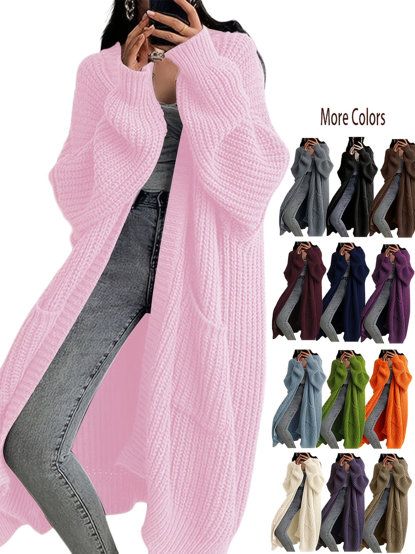 Y2K Long Cardigan Sweater with Long Sleeves