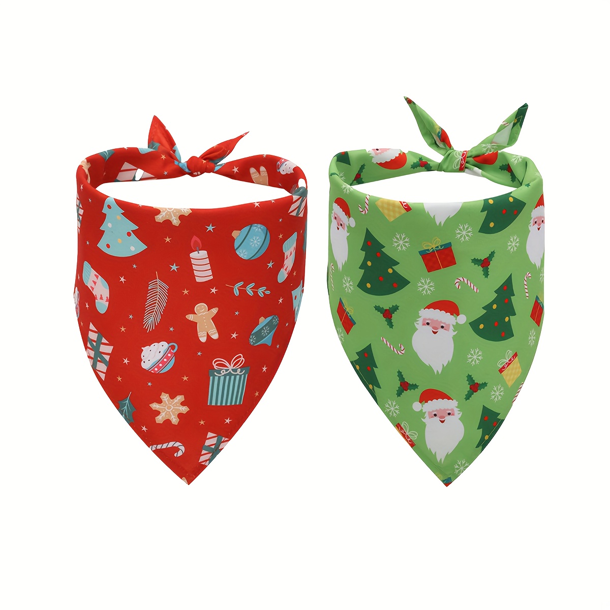 

2pcs Christmas Dog Bandanas - Snowman , Scarves For & , Pet Accessories