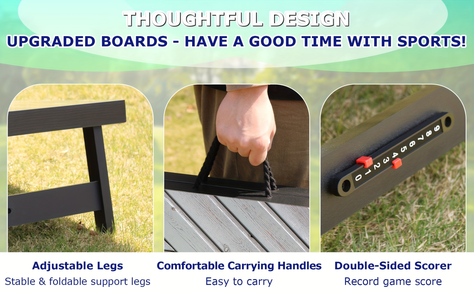 MDF Cornhole Board Set, Outdoor Cornhole Game Board, Regulation Size Corn Hole Bean Bag Toss For Adults, Lawn, Beach, Outside Activities Cornhole Boards With 8 Bean Bags, Without Battery