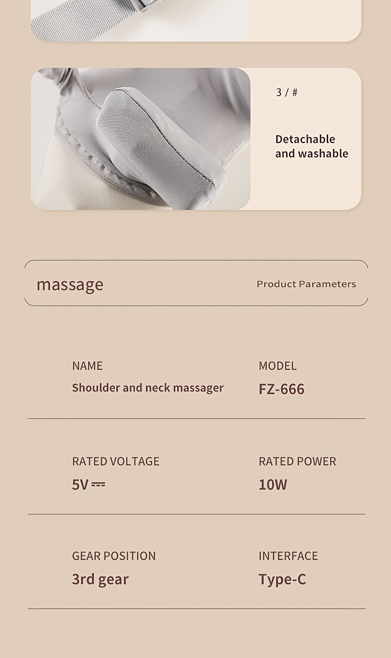 Neck Massager Back Waist Shoulder Neck Cervical Massage Automatic Kneading Device Trapezius Muscle Massager