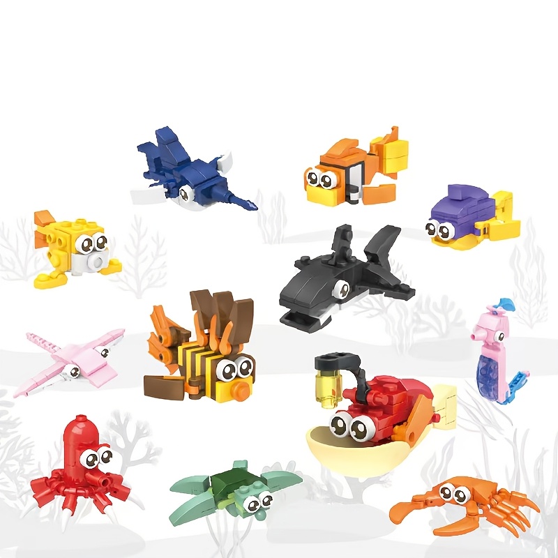 Ocean Explorer Mini Building Blocks Marine Animal Figures DIY Assembly Toy