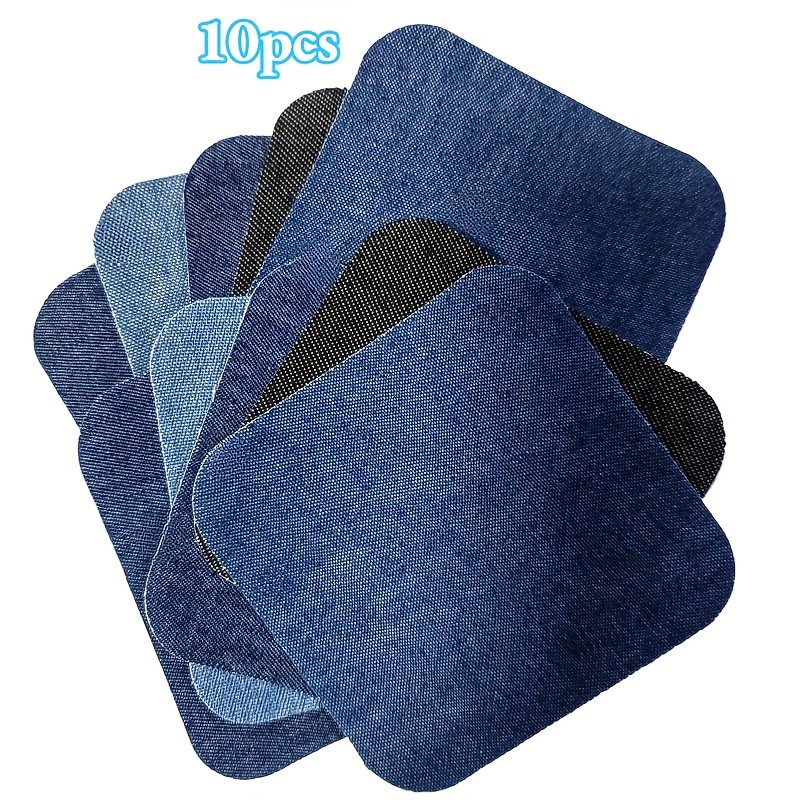 E-shop 10/20er--Flicken-Aufkleber, geeignet für verschiedene Blautöne von Jeans Kleidung, hochwertiges elastisches Stoff-Bügelreparatur-Set