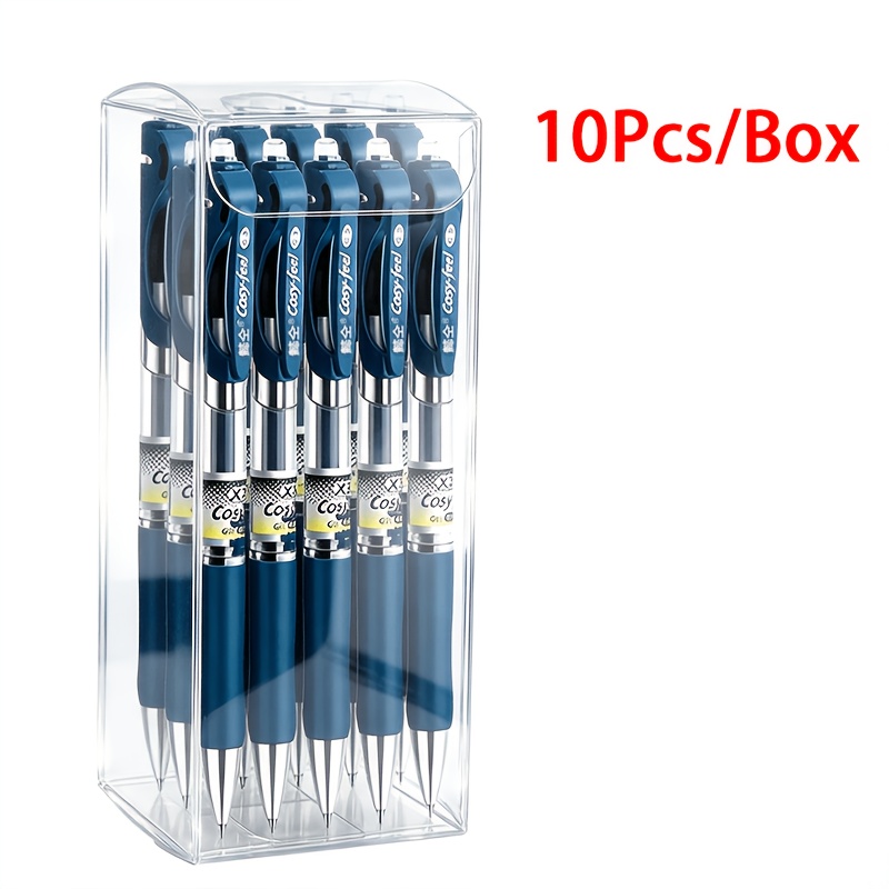 TEMU 10 Neutral Pens For Doctors Per Box, Writing, Pocket , Anti Loss, Very Suitable For Hospital Records, Prescriptions, And Medical Documents