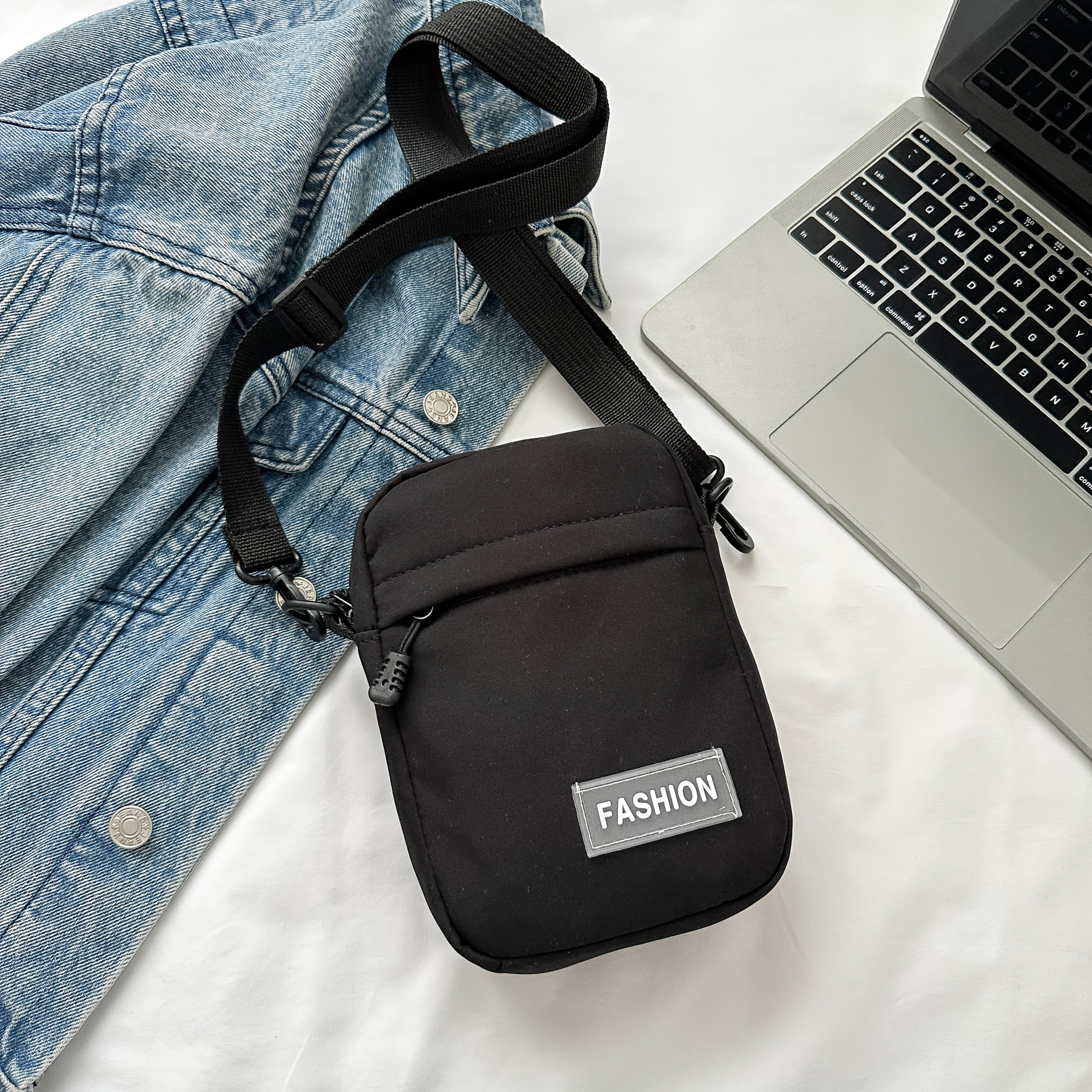 E-shop 1 Stück Uni-Farben Umhängetasche für Damen, Mehrfachtaschen Reißverschlusstasche, Handytasche, Reise- Schultasche, Ideal für Einkaufen Kleingeld